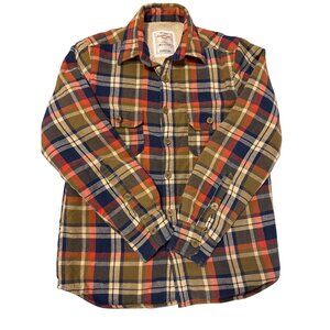Sherpa Lined Plaid Flannel Shacket Cedarwood State Size Medium
